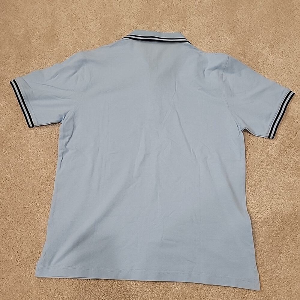 J McLaughlin Polo Mens Large Sullivan Blue Shirt Stretch Short Sleeve Casual - Picture 7 of 9